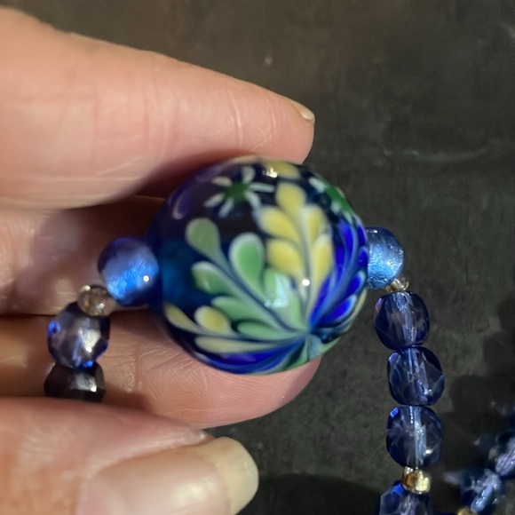 Vintage multi glass bead necklace - Picture 2 of 6